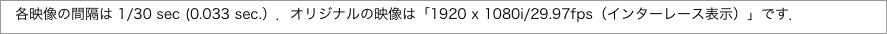 　各映像の間隔は
