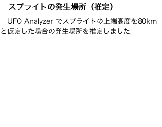 　スプライトの発生場所（推定）"