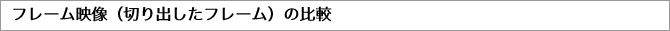 フレーム映像（切り出したフレーム）の比較"