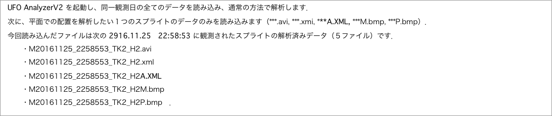 　を起動し、同一観測日の全てのデータを読み込み、通常の方法で解析します．"