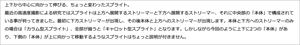 　上下から中心に向かって伸びる、ちょっと変わったスプライト。"